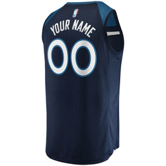 Minnesota Timberwolves Fast Break Custom Replica Jersey Navy Icon Edition - Fanatics
