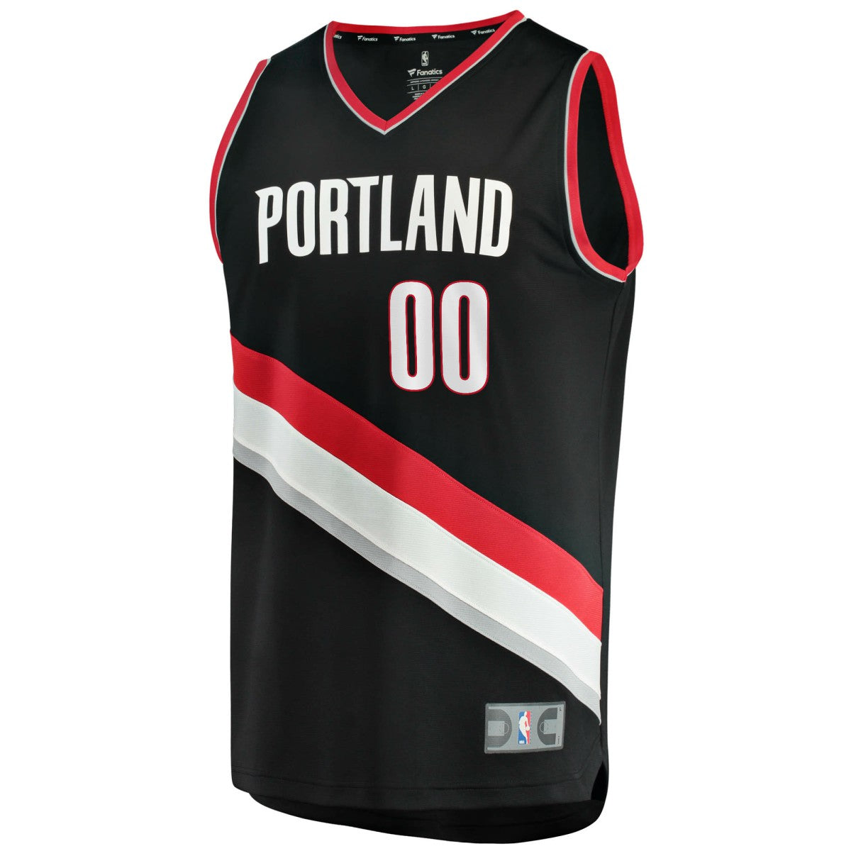 Portland Trail Blazers Fast Break Custom Replica Jersey Black Icon Edition - Fanatics