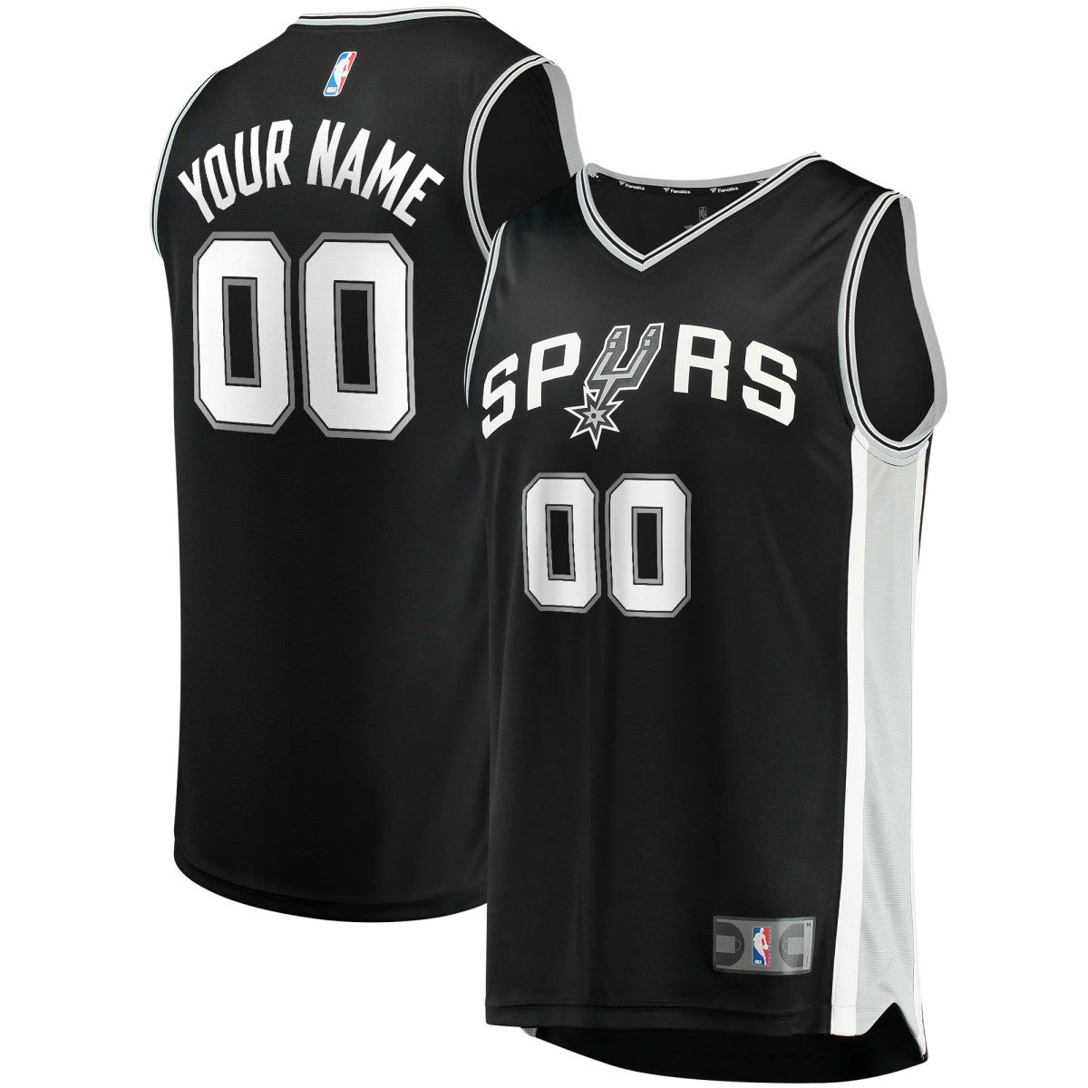 San Antonio Spurs Fast Break Custom Replica Jersey Black Icon Edition - Fanatics