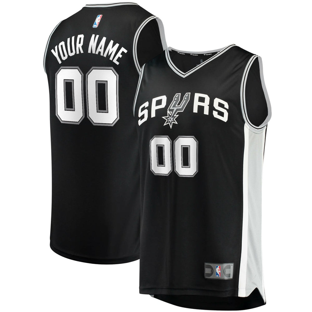 San Antonio Spurs Fast Break Custom Replica Jersey Black Icon Edition - Fanatics