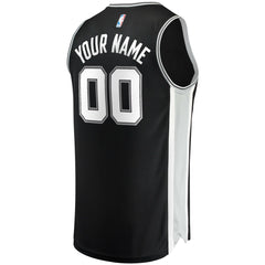 San Antonio Spurs Fast Break Custom Replica Jersey Black Icon Edition - Fanatics