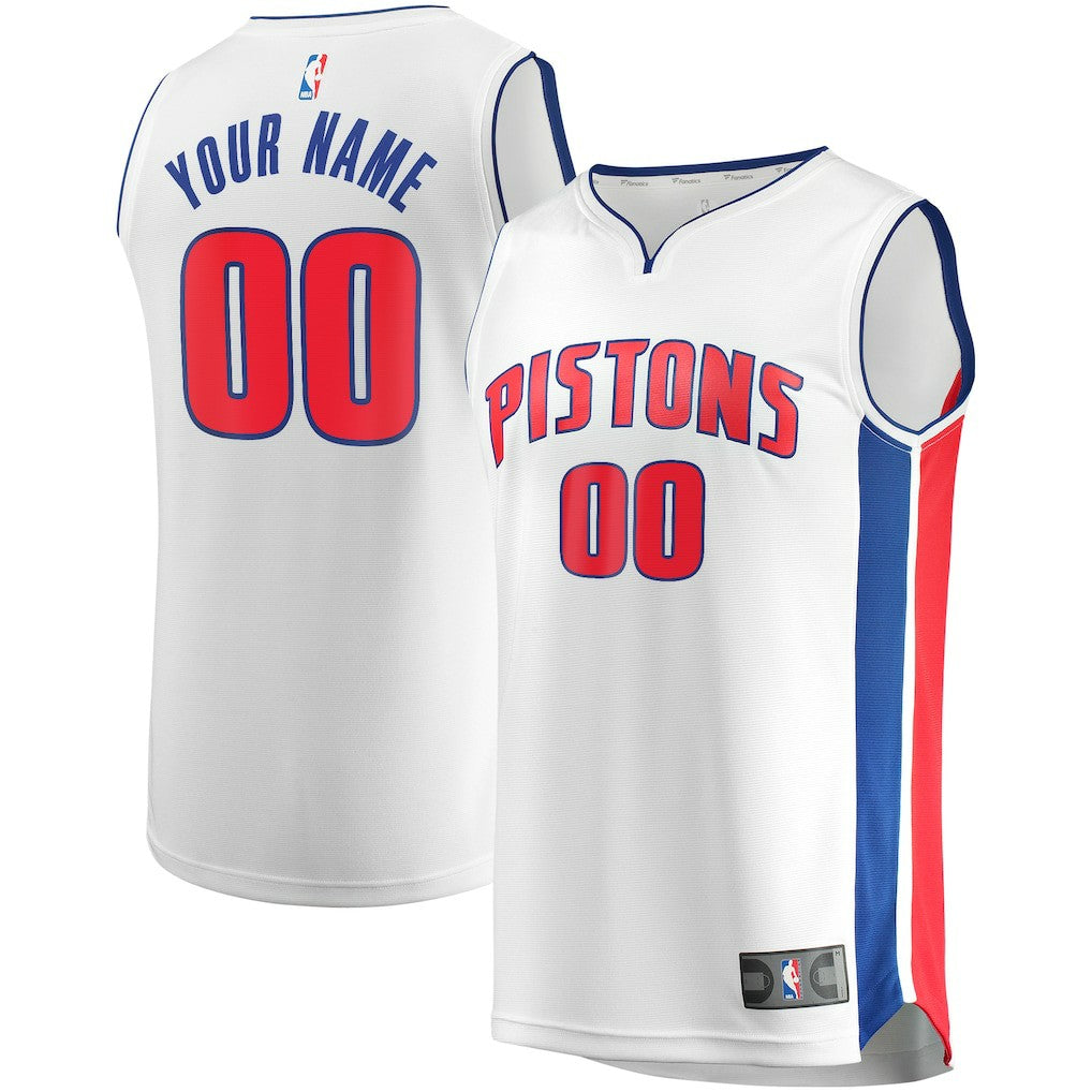 Detroit Pistons Fast Break Custom Replica Jersey White Association Edition - Fanatics outlet