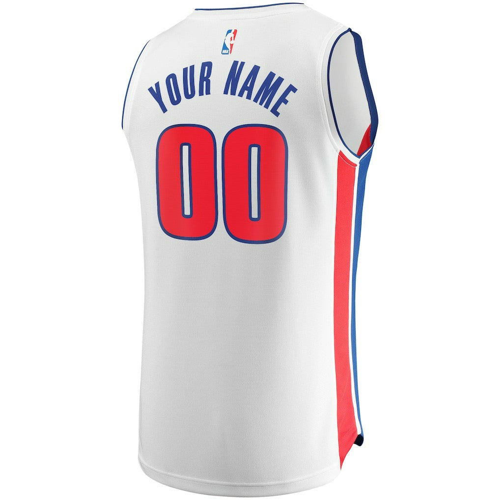 Detroit Pistons Fast Break Custom Replica Jersey White Association Edition - Fanatics outlet