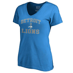 Detroit Lions Women's Vintage Collection Victory Arch V-Neck T-Shirt - Blue T-shirts