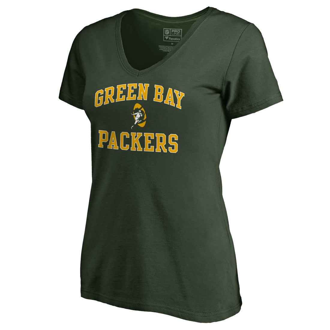 Green Bay Packers Women's Vintage Collection Victory Arch V-Neck T-Shirt - Green T-shirts