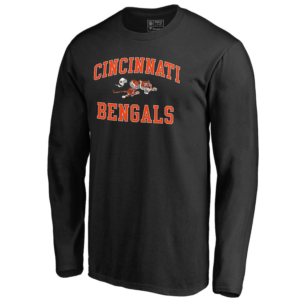 Cincinnati Bengals Vintage Collection Victory Arch Long Sleeve T-Shirt - Black T-shirts