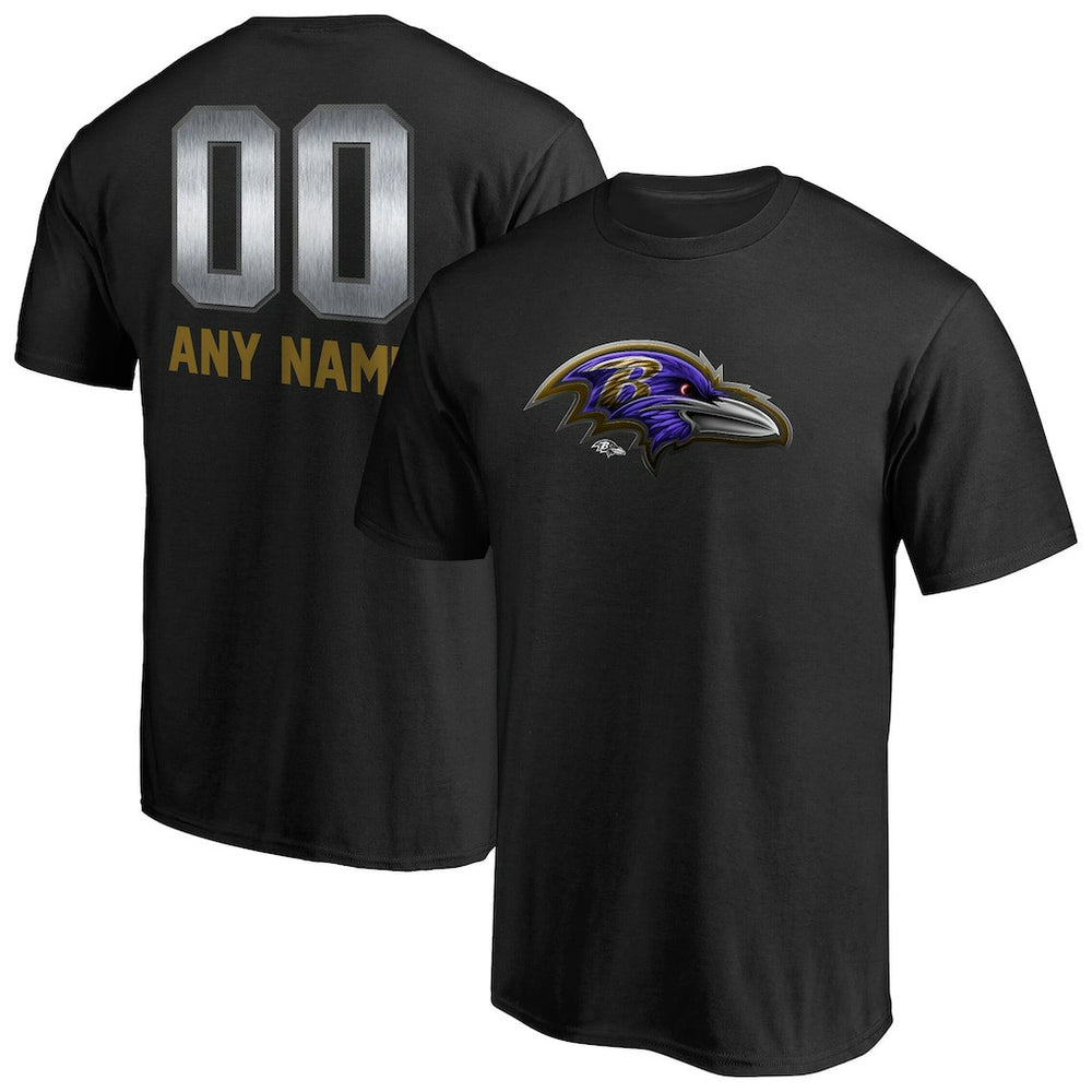 Baltimore Ravens Personalized Midnight Mascot T-Shirt - Black T-shirts