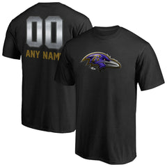 Baltimore Ravens Personalized Midnight Mascot T-Shirt - Black T-shirts