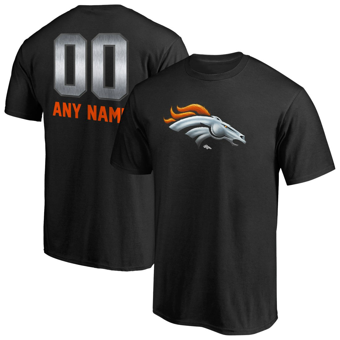 Denver Broncos Personalized Midnight Mascot T-Shirt - Black T-shirts