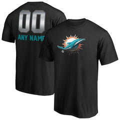 Miami Dolphins Personalized Midnight Mascot T-Shirt - Black T-shirts