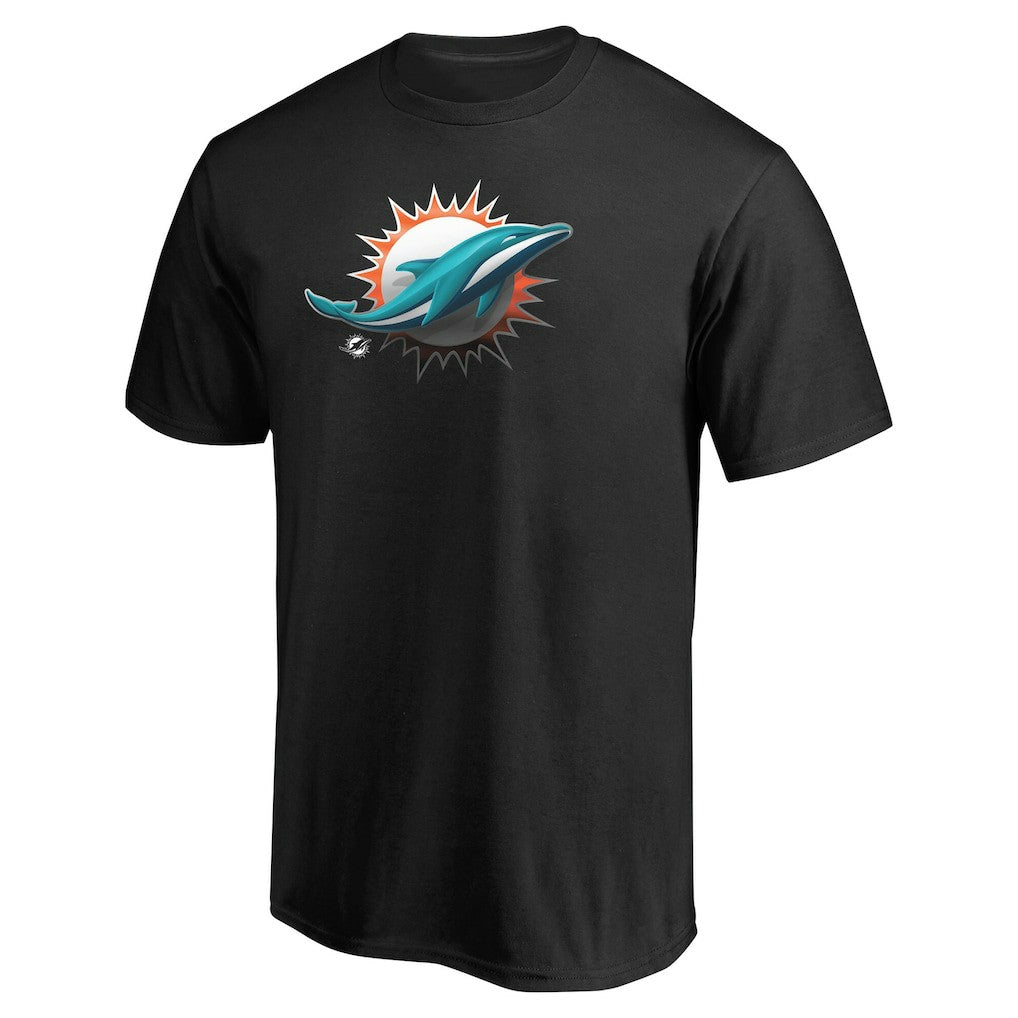 Miami Dolphins Personalized Midnight Mascot T-Shirt - Black T-shirts