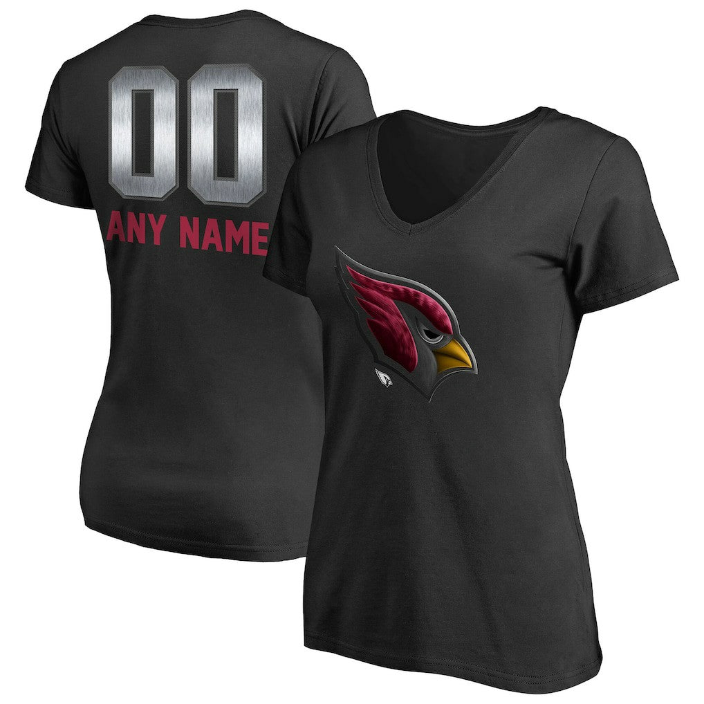 Arizona Cardinals Women's Personalized Midnight Mascot T-Shirt - Black T-shirts