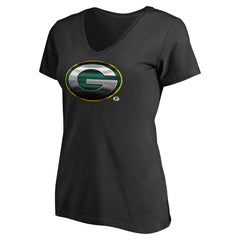Green Bay Packers Women's Personalized Midnight Mascot T-Shirt - Black T-shirts