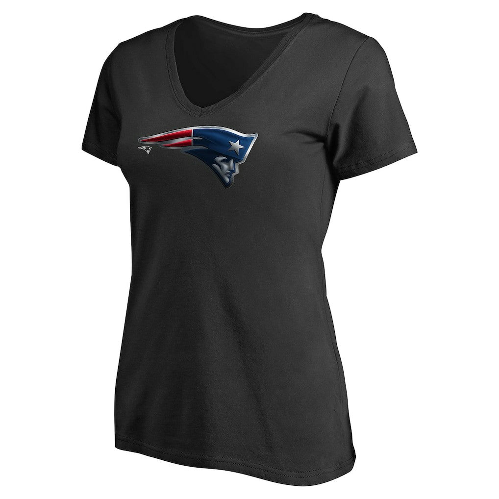 New England Patriots Women's Personalized Midnight Mascot T-Shirt - Black T-shirts