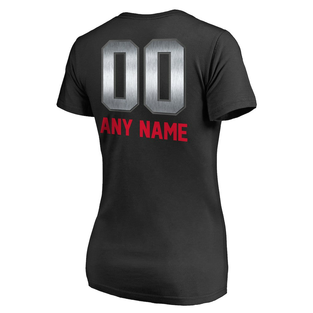 New England Patriots Women's Personalized Midnight Mascot T-Shirt - Black T-shirts