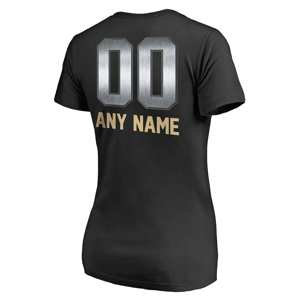 New Orleans Saints Women's Personalized Midnight Mascot T-Shirt - Black T-shirts