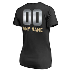 New Orleans Saints Women's Personalized Midnight Mascot T-Shirt - Black T-shirts