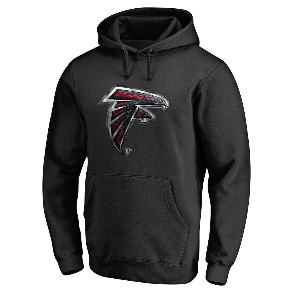 Atlanta Falcons Personalized Midnight Mascot Pullover Hoodie - Black Hoodies