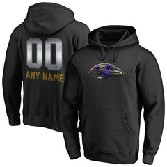 Baltimore Ravens Personalized Midnight Mascot Pullover Hoodie - Black Hoodies