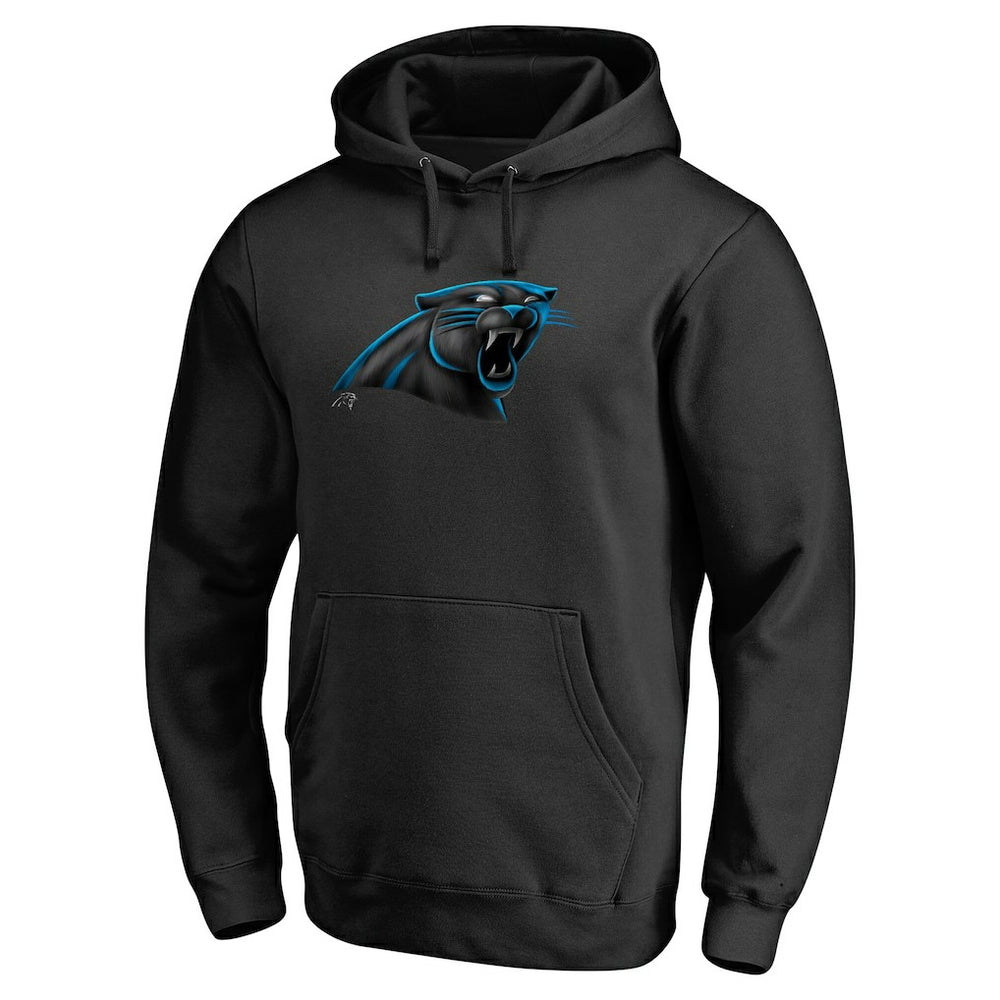 Carolina Panthers Personalized Midnight Mascot Pullover Hoodie - Black Hoodies