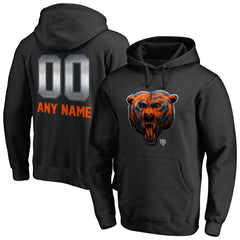 Chicago Bears Personalized Midnight Mascot Pullover Hoodie - Black Hoodies