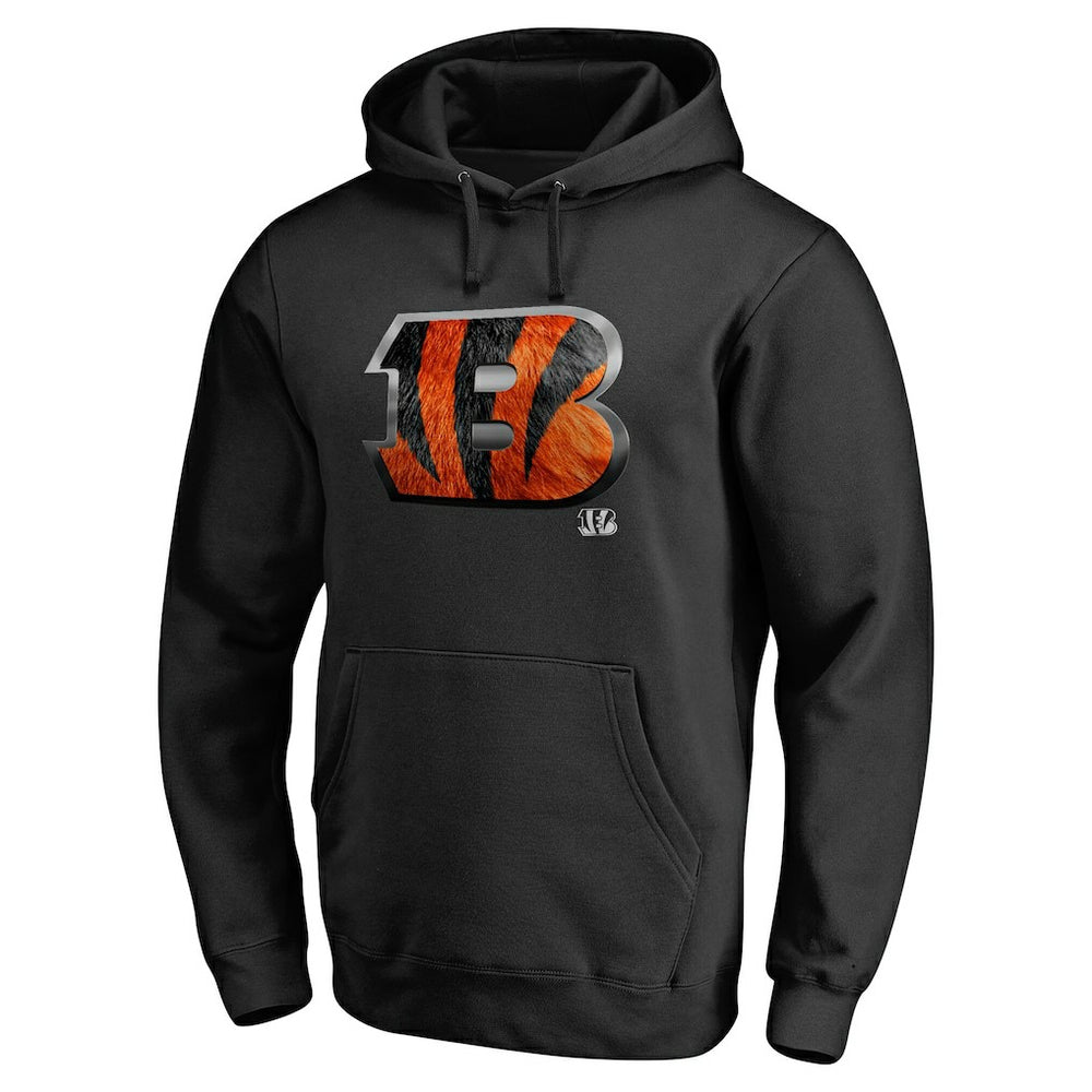 Cincinnati Bengals Personalized Midnight Mascot Pullover Hoodie - Black Hoodies