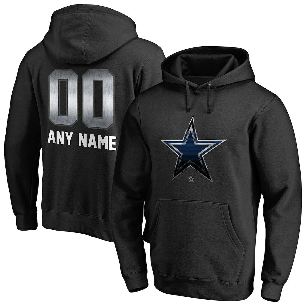 Dallas Cowboys Personalized Midnight Mascot Pullover Hoodie - Black Hoodies