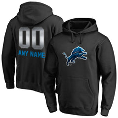 Detroit Lions Personalized Midnight Mascot Pullover Hoodie - Black Hoodies