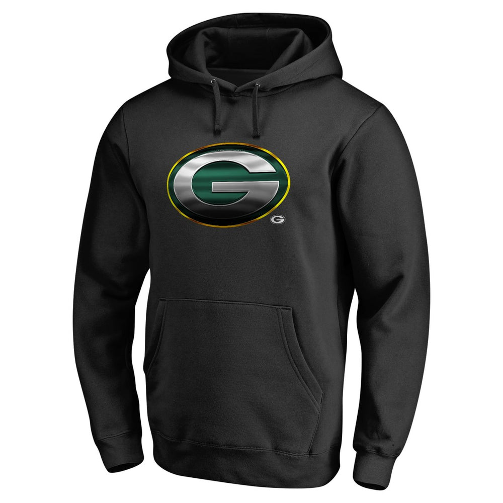 Green Bay Packers Personalized Midnight Mascot Pullover Hoodie - Black Hoodies