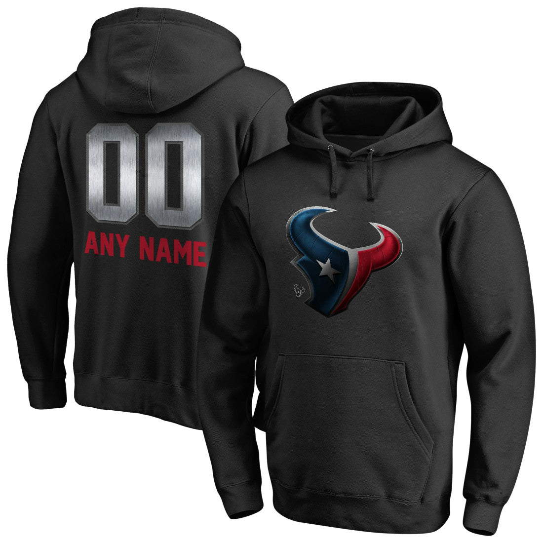 Houston Texans Personalized Midnight Mascot Pullover Hoodie - Black Hoodies