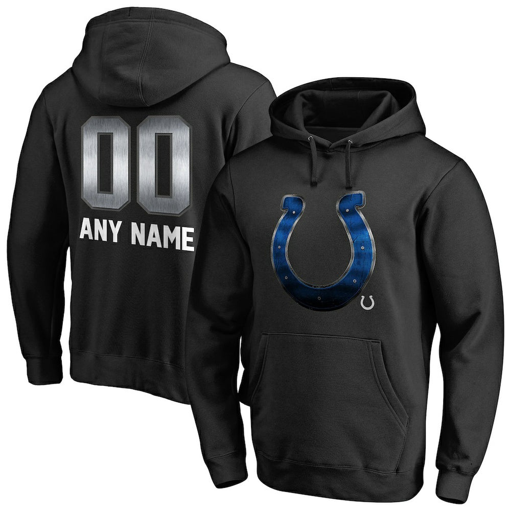 Indianapolis Colts Personalized Midnight Mascot Pullover Hoodie - Black Hoodies