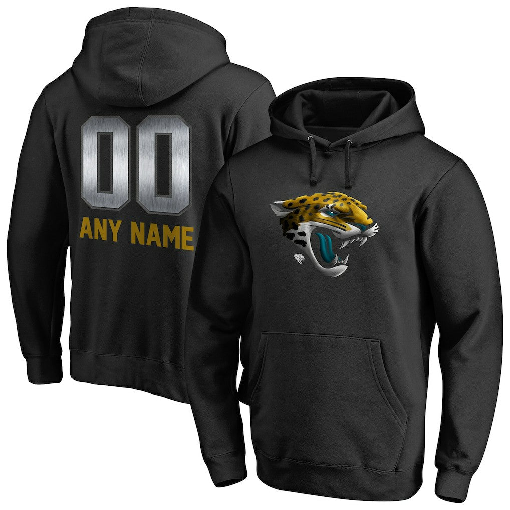 Jacksonville Jaguars Personalized Midnight Mascot Pullover Hoodie - Black Hoodies