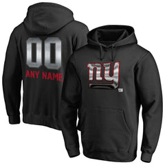 New York Giants Personalized Midnight Mascot Pullover Hoodie - Black Hoodies