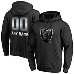 Las Vegas Raiders Personalized Midnight Mascot Pullover Hoodie - Black Hoodies