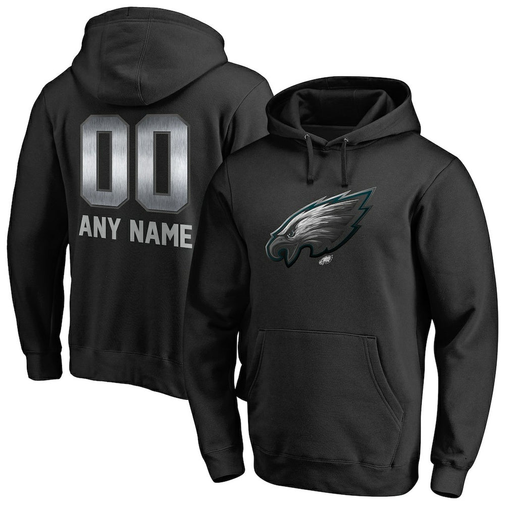 Philadelphia Eagles Personalized Midnight Mascot Pullover Hoodie - Black Hoodies