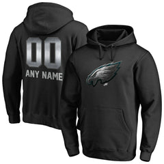 Philadelphia Eagles Personalized Midnight Mascot Pullover Hoodie - Black Hoodies