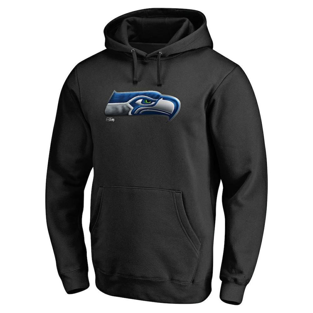 Seattle Seahawks Personalized Midnight Mascot Pullover Hoodie - Black Hoodies