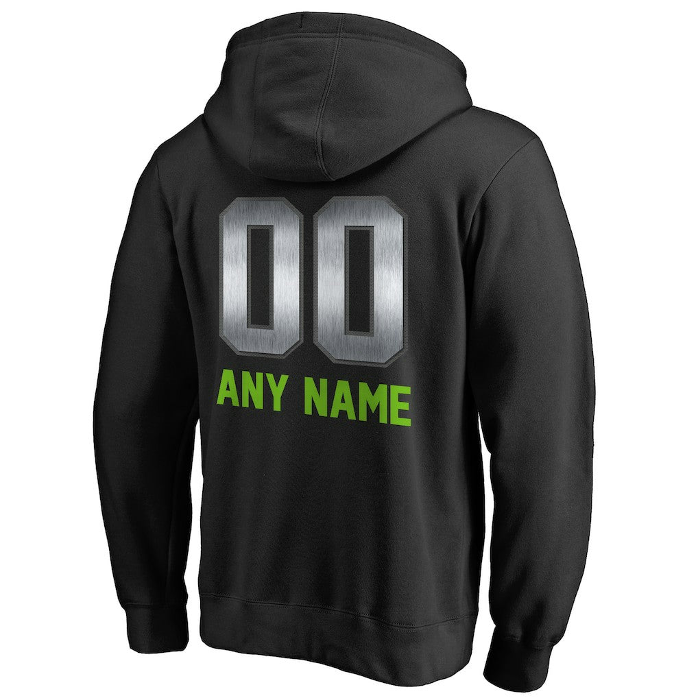 Seattle Seahawks Personalized Midnight Mascot Pullover Hoodie - Black Hoodies