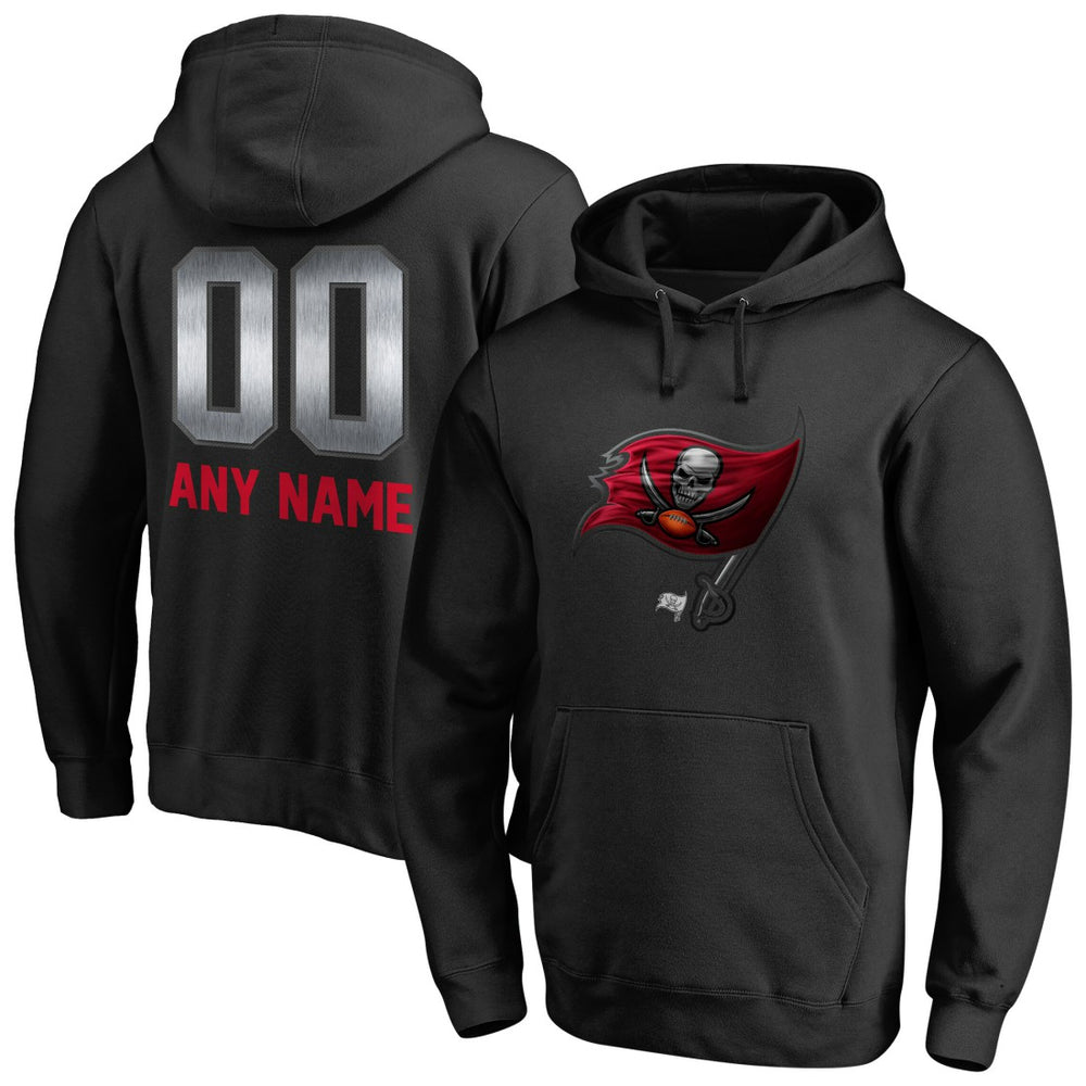 Tampa Bay Buccaneers Personalized Midnight Mascot Pullover Hoodie - Black Hoodies