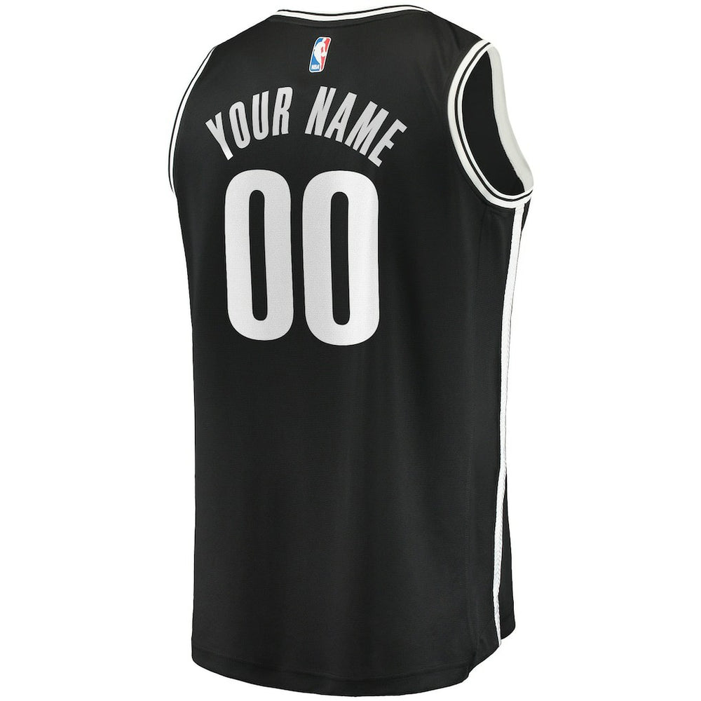 Brooklyn Nets Youth Fast Break Custom Replica Jersey Black Icon Edition - Fanatics
