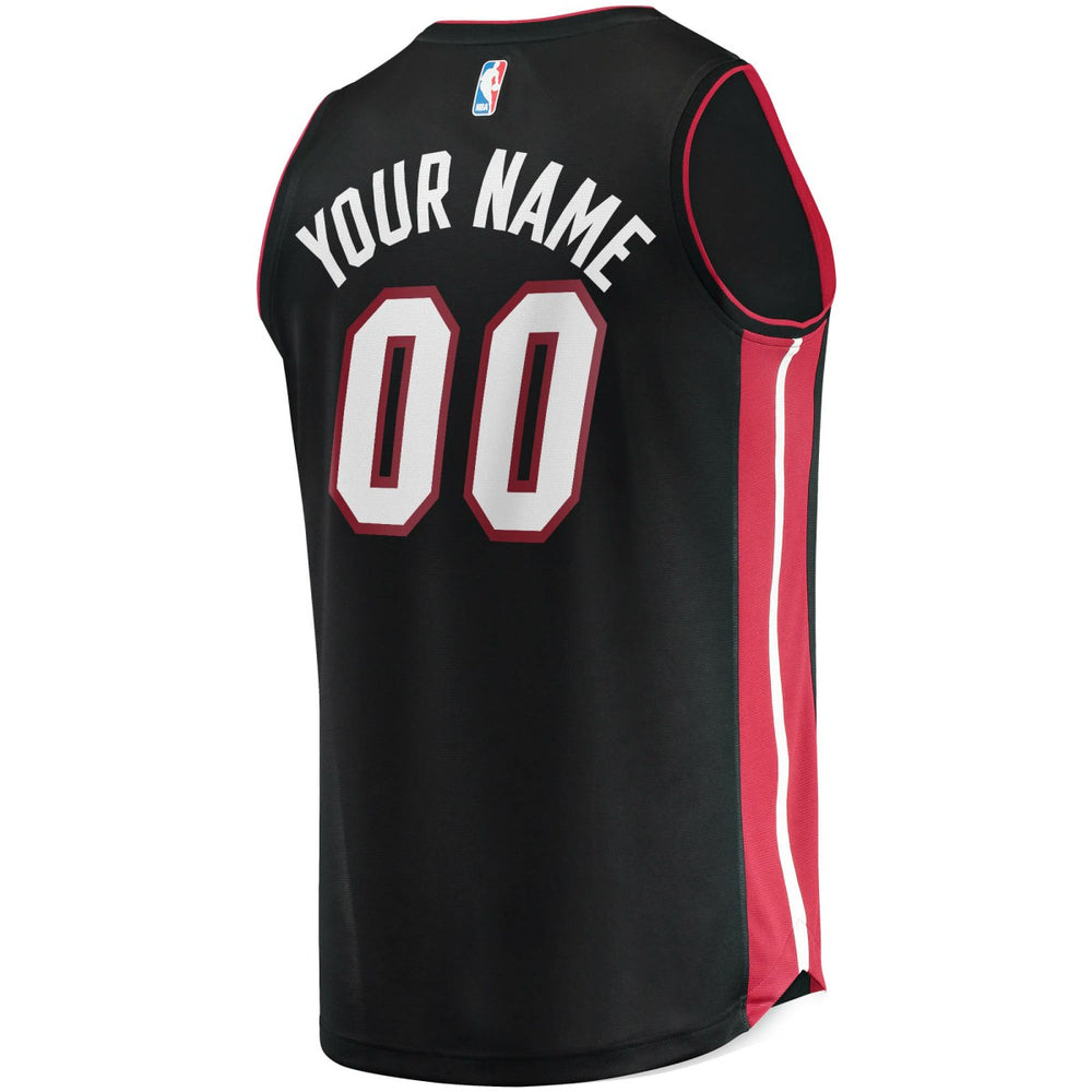 Miami Heat Youth Fast Break Custom Replica Jersey Black Icon Edition - Fanatics