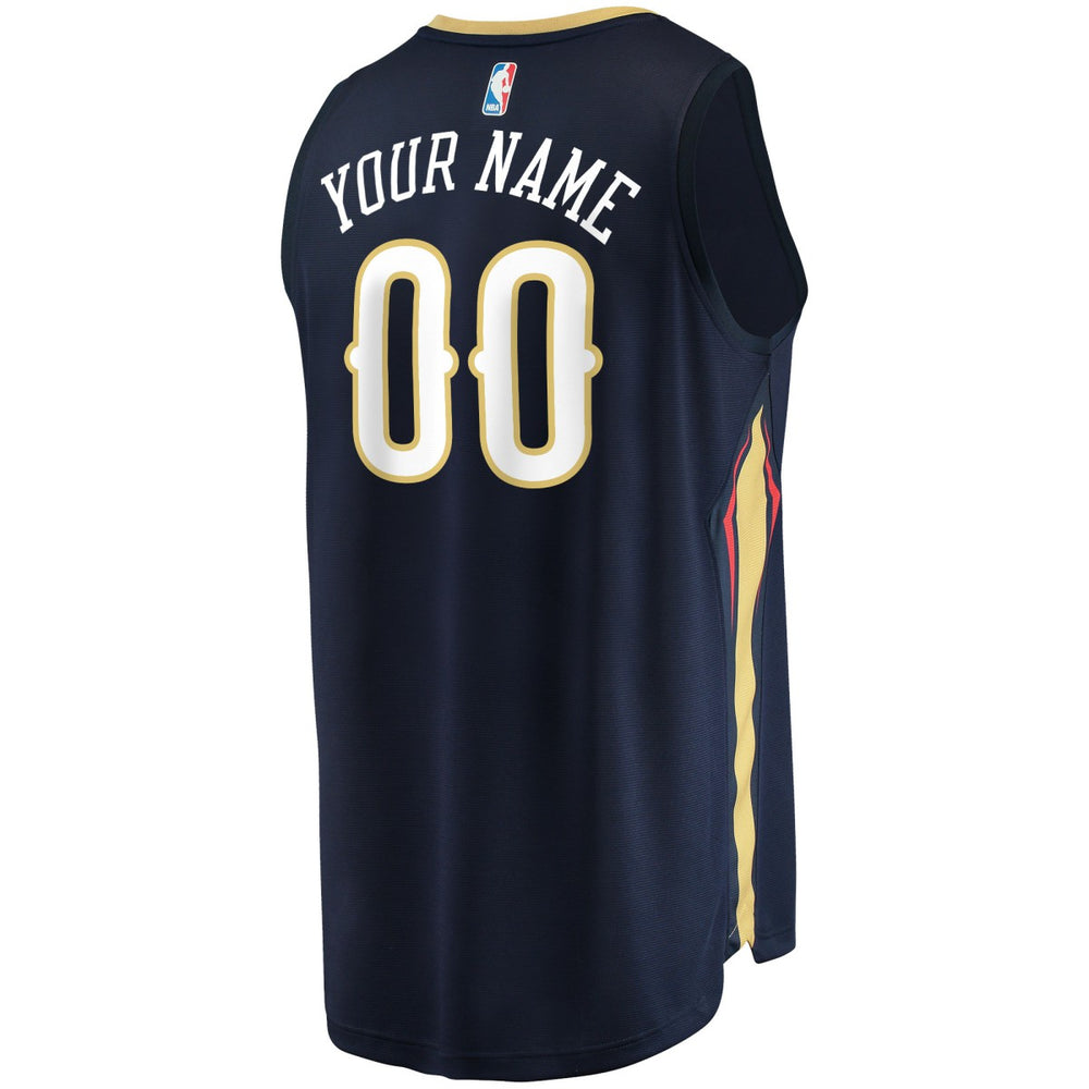 New Orleans Pelicans Youth Fast Break Custom Jersey Navy Icon Edition - Fanatics