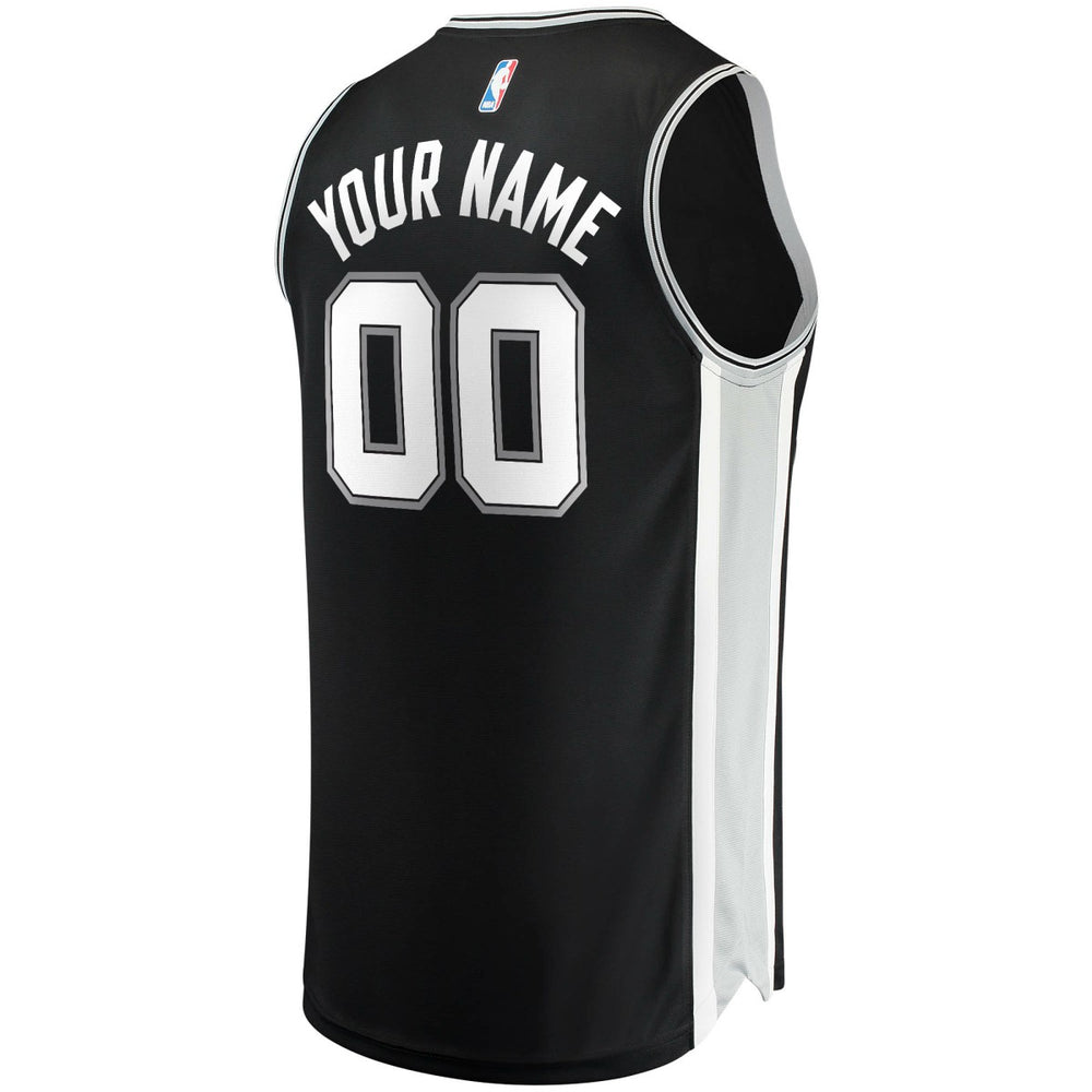 San Antonio Spurs Youth Fast Break Custom Replica Jersey Black Icon Edition - Fanatics