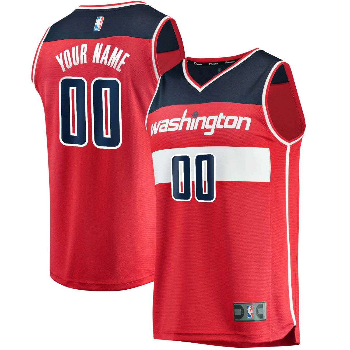 Washington Wizards Youth Fast Break Custom Replica Jersey Red Icon Edition - Fanatics