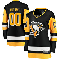 Pittsburgh Penguins Fanatics Women's Home Breakaway Custom Jersey - Black | US 2914420