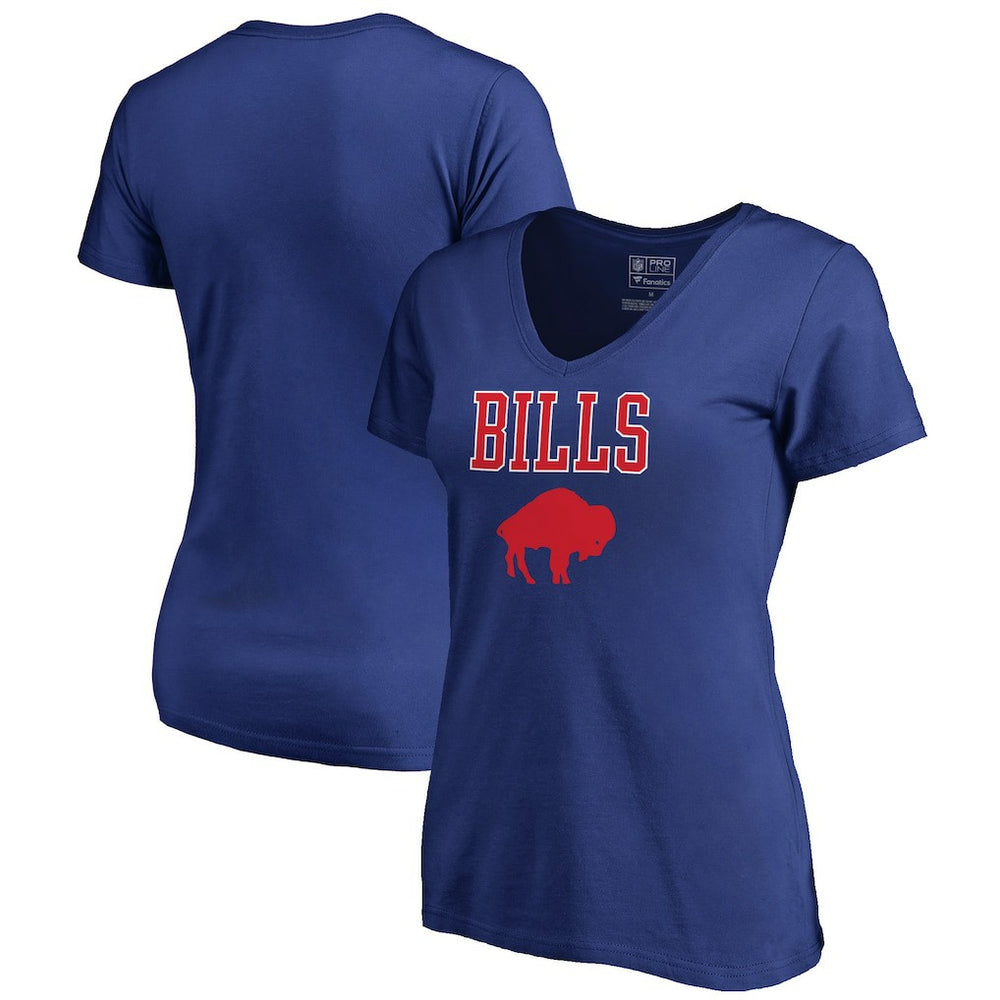 Buffalo Bills Women's Vintage Team Lockup V-Neck T-Shirt - Royal T-shirts