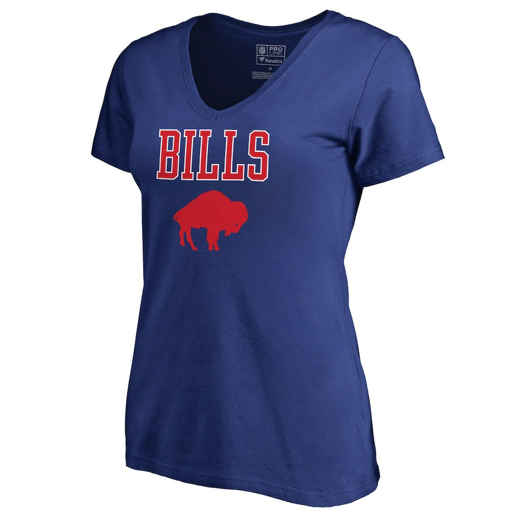 Buffalo Bills Women's Vintage Team Lockup V-Neck T-Shirt - Royal T-shirts