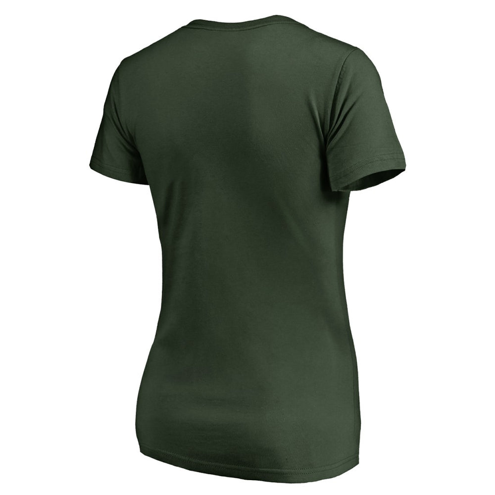 Green Bay Packers Women's Vintage Team Lockup V-Neck T-Shirt - Green T-shirts