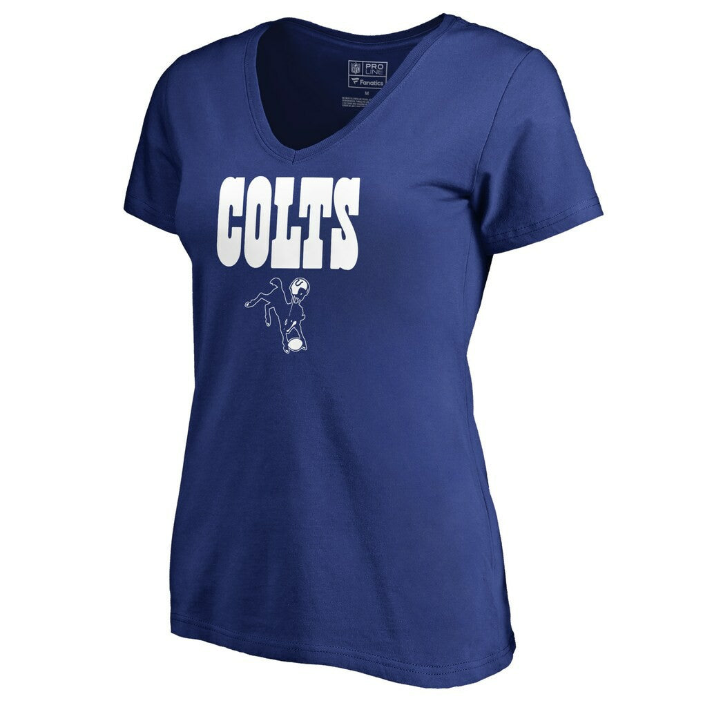 Indianapolis Colts Women's Vintage Team Lockup V-Neck T-Shirt - Royal T-shirts