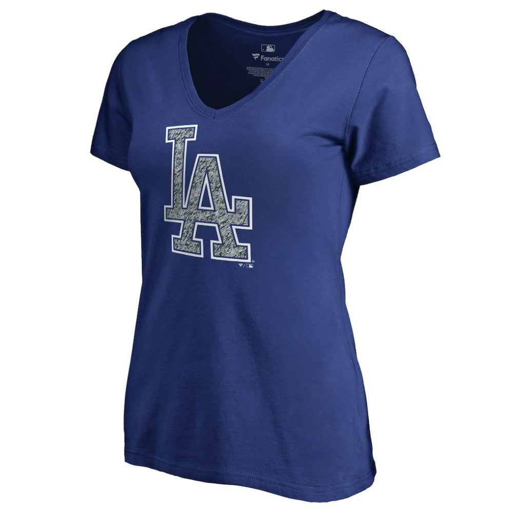 Los Angeles Dodgers Women's Static Logo V-Neck T-Shirt - Royal T-shirts